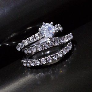 ✨ 3pcs/Set Shiny Gems Beautiful Wedding Eternity Ring for Women, EVGG1194